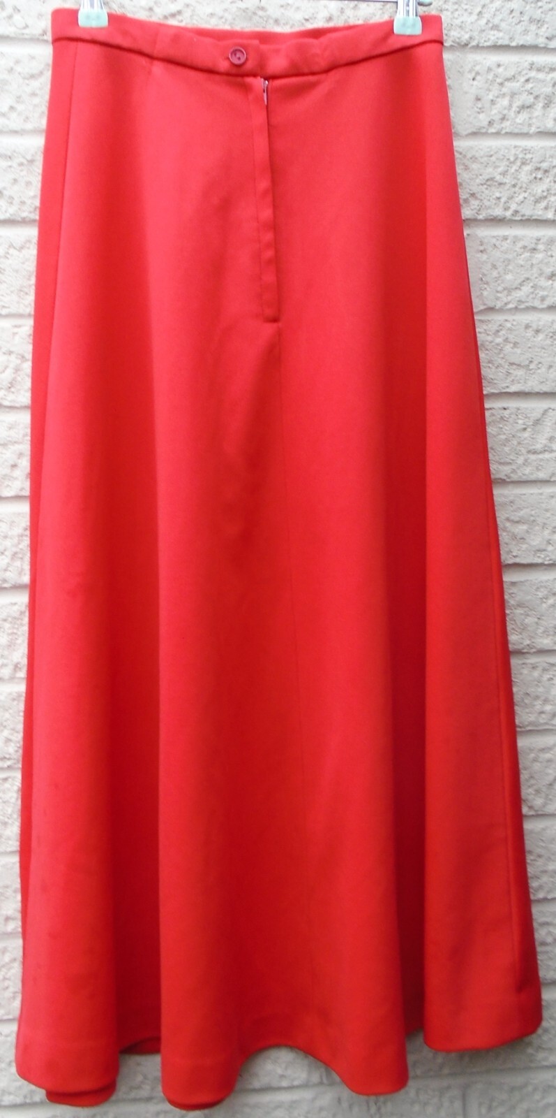 Vintage 1970s maxi skirt DEBENHAMS red long flared skirt fits size 68