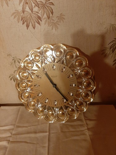 Junghans Wanduhr Vintage, Bleikristall Vergoldet .Sehr edel. - Bild 2 von 10