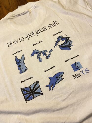 Vintage 90s Apple Computers Mac Shirt Great Software VERY RARE XL - Picture 3 of 5