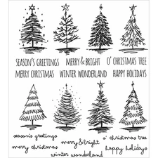 Stampers Anonymous Tim Holtz Cling Stamps 7"X8.5"-Scribbly Christmas