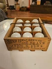 VTG Star Egg Carriers and Trays w/ Milk Glass Eggs, John G. Elbs, Rochester, NY