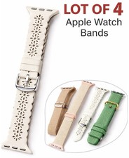 4 Apple Watch Band Lot Women Nylon Leather Compatible Replacement