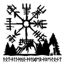 Viking Compass Vegvisir Warrior Mountains Decal V2 Not All Who Wander Lost Runes