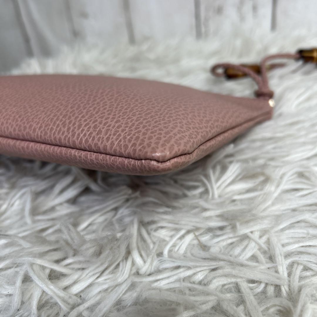 GUCCI バンブー　セカンドバッグ　クラッチバッグ　レザー　ロゴ　ピンク GUCCI Bamboo Second Bag Clutch Bag Leather Logo Pink