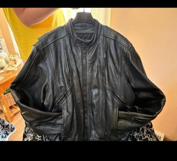 Vintage Black leather Motorcycle XL **FIRST GEAR  Thinsulate Removable- 5 VENTS - Image 2 of 4