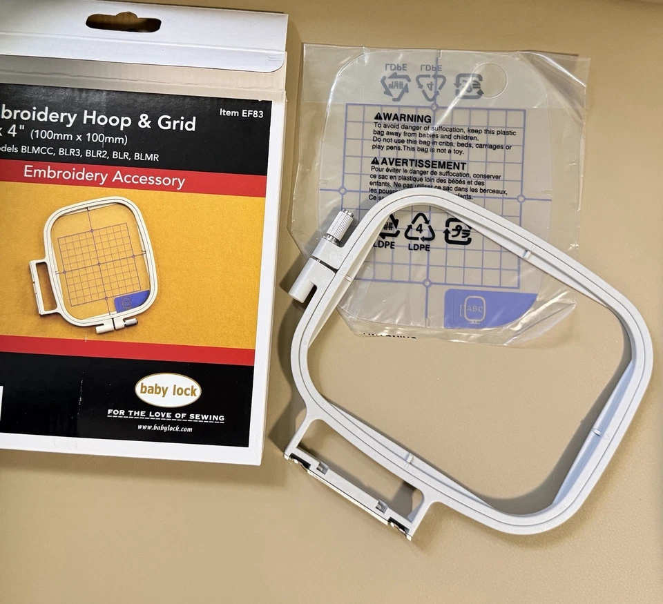NEW Baby Lock EF83 Embroidery Hoop & Grid 4” X 4” (100mm X 100mm) - Image 2 of 2