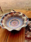 Fenton Amethyst Persian Medallion Carnival 7 3/4” Flouted Glass Bowl - Vintage