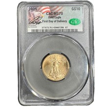 2025 American Eagle 1/4 oz Gold CAC Presidential Signature Eagle Label MS 70 FDD 3788.60 per troy oz