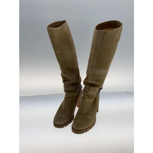 Christian Louboutin Boots Heel EU37/US7 Long Beige Leather 11915a - Picture 23 of 24