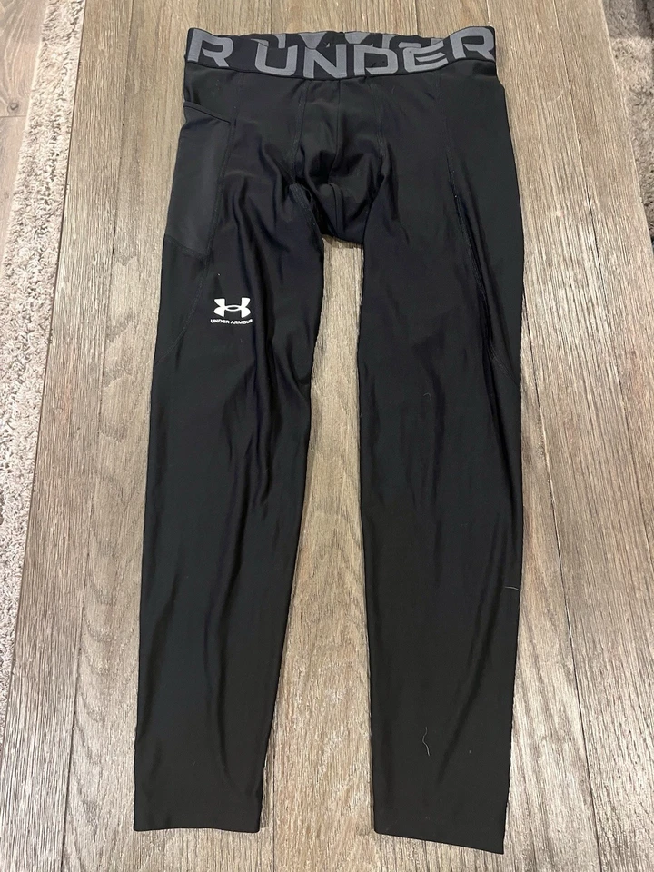 Pantalones de compresión Under Armour de spandex negros con bolsillo lateral grande para hombre Foto 2 de 2