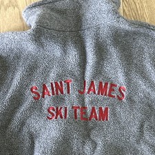 Vintage 1990s Fleece Ski L Grey St James Ski Team Arctic Sportswear Catholic