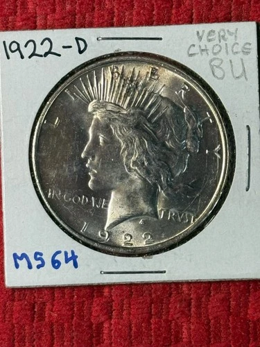 1922- D Peace Silver Dollar  very choice BU