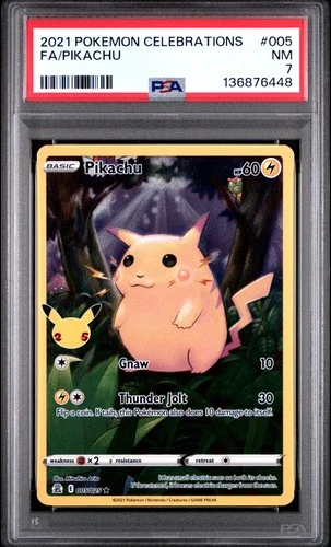 2021 POKEMON CELEBRATIONS #005 FULL ART/PIKACHU PSA 7