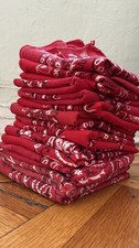 Set of 13 vintage red paisley bandanas, all made in USA 70s-90s Great collection