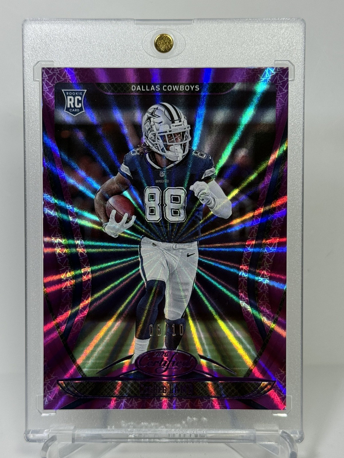 Ceedee Lamb 2020 Panini Certified Purple Etch #06/10 RC SSP SP FOTL