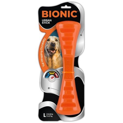 BIONIC Urban Stick Dog Toy for Dogs Between 30-60+ lbs, Large Large, Orange