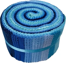 Jelly Roll Fabric - 10 Assorted Solid Colors, 100% Cotton, 40 Pre-Cut Strips (2.