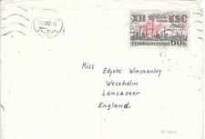 Czechoslovakia - Cover - to Lancaster 28.12.62 (25-3402)