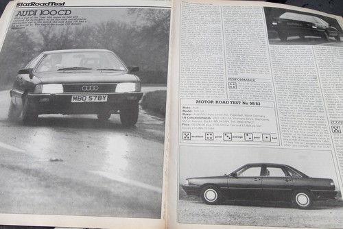 Original 1983 Motor extracted mag test (folded) AUDI 100 CD