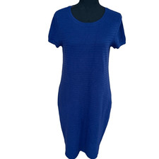 Ann Taylor Factory Chic Textured Soft Knit Sapphire Blue Dress, size M