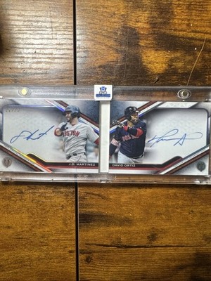 David Ortiz & JD Martinez 2021 Topps Tribute Booklet Auto 25/25 w/Case Red Sox