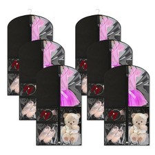 6 Pcs Garment Bags for Dance Costumes Waterproof Hanging Clothes Competition ...