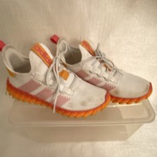 adidas Unisex Kids US 6 Mesh Low Top Sneakers White/Pink/Orange Lace Up