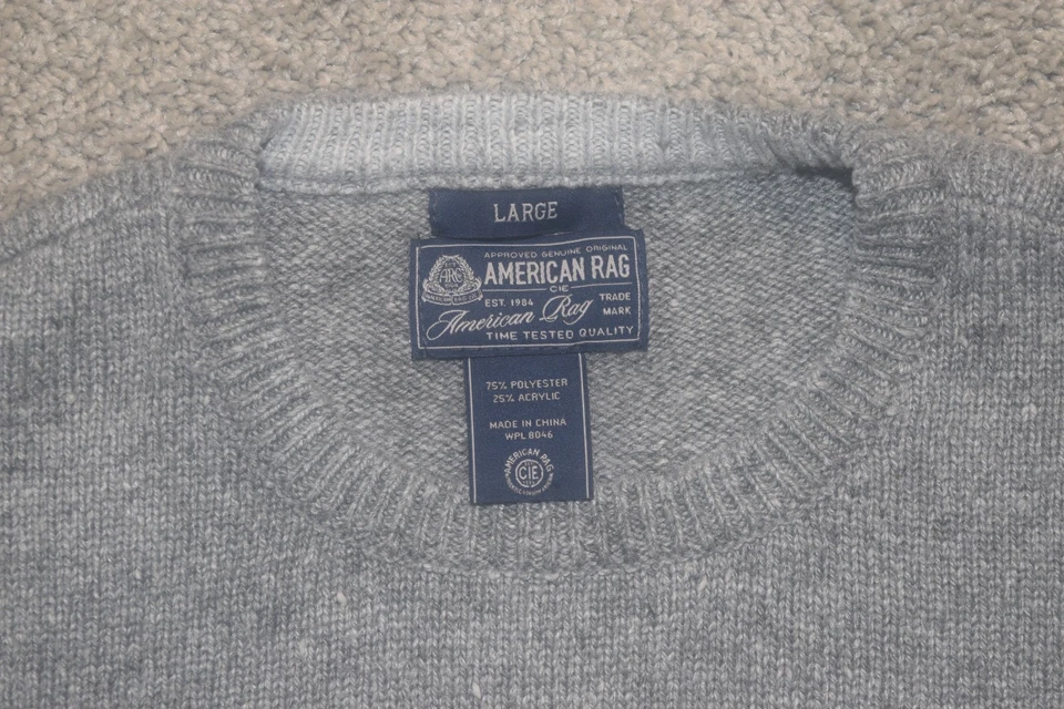 Suéter American Rag Para Hombre Cuello Redondo Gris Talla Grande Foto 2 de 4
