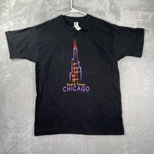 Vintage 90s Fruit of the Loom T-Shirt men's XL Sears Tower Chicago Single Stitch
