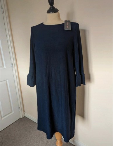 Phase Eight RRP £89 BNWT Farah navy dress midnight flares sleeves size 12 L - Picture 1 of 8