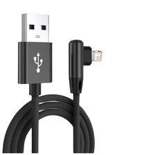 Image of Heavy duty Right Angle 90 degree USB Charger Cable Data Lead For iPhone iPad UK