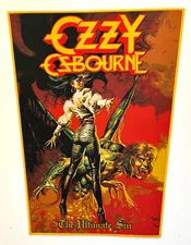 Ozzy Osbourne The Ultimate Sin YELLOW Border Licensed WOVEN Back Patch  New