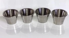 Lot of 4 Stainless Steel 2 Ounce Condiment Sauce Cups