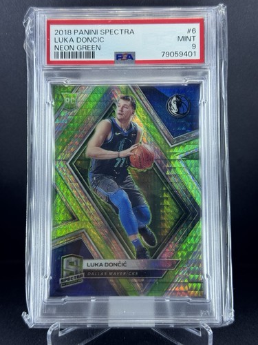 2018 Panini Spectra Neon Green /49 Luka Doncic #6 PSA 9