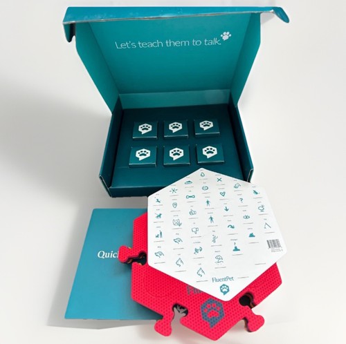Fluent Pet Get Started Kit 6 Buttons 3 HexTiles 60+ Button Stickers Talking Pet - Picture 2 of 9