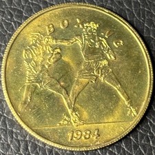 1984 Olympics Token "Boxing" Los Angeles Golden Brass BU Token Coin Medal