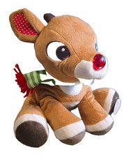 Rudolph z Red Nosed Reindeer Plush In Light Up Nose Musical Baby Kids Brand New