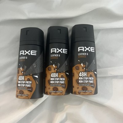 3 Axe Leather & Cookies 48Hours Protection BodySpray Deodorant 5.07oz /150ml Ea.