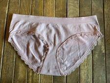 Vtg M Mauve Pink Hipster Bikini Panty Panties W Lace Trim