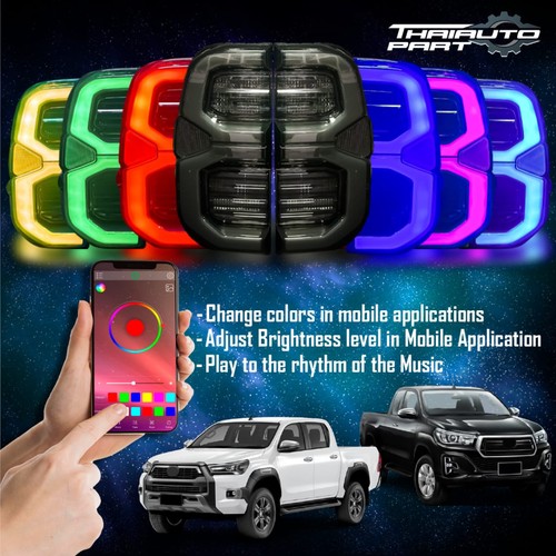 Tail Lamp Rear Rgb Color Led Assembly Light Pair Lr For Toyota Hilux 2015-2024 - Picture 2 of 12