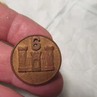 VINTAGE WW2 ERA US MILITARY TUNIC COLLAR DISC PIN 6TH ENGINEERS