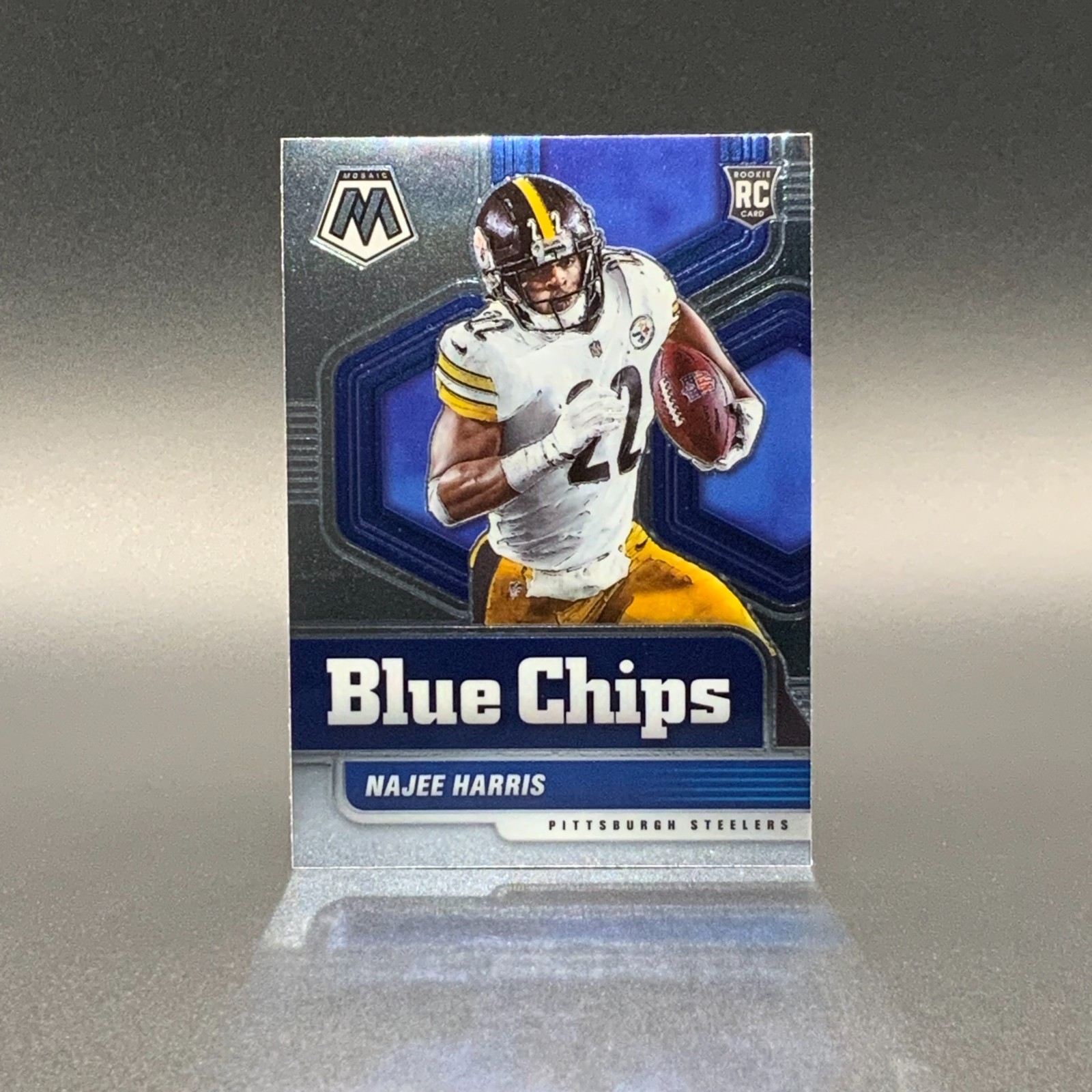 Najee Harris Rookie Card - 2021 Panini Mosaic Blue Chips Silver Prizm #12 RC