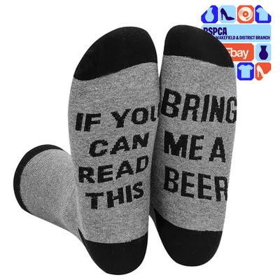 New If You Can Read This Bring Me A Beer Socks Novelty Christmas Gift RRP £8