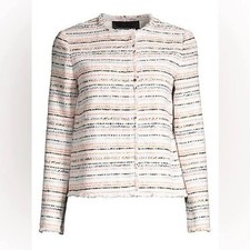 Lafayette 148 New York Albano Striped Tweed Jacket Size Small