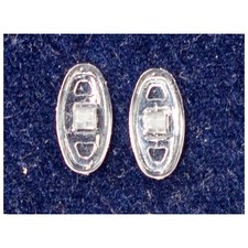 Screw-On Clear 11mm Silicone Nosepads Oval 25 Pairs NP618