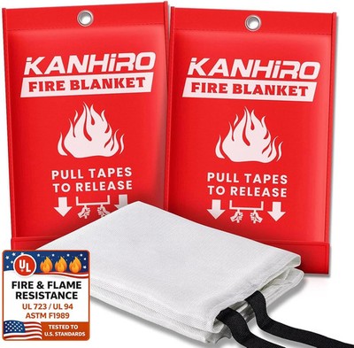 Fire Blanket Emergency for Home Kitchen - Fiberglass Fire Suppression Blanket Gr