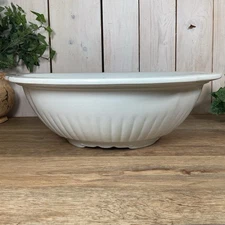 Antique White Royal Ironstone Johnson Bros Stained & Crazed Wash Basin 14.5”