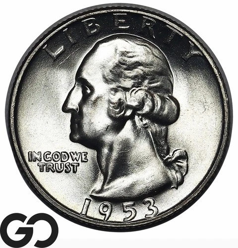 1953-S Washington Quarter Frosty Gem BU