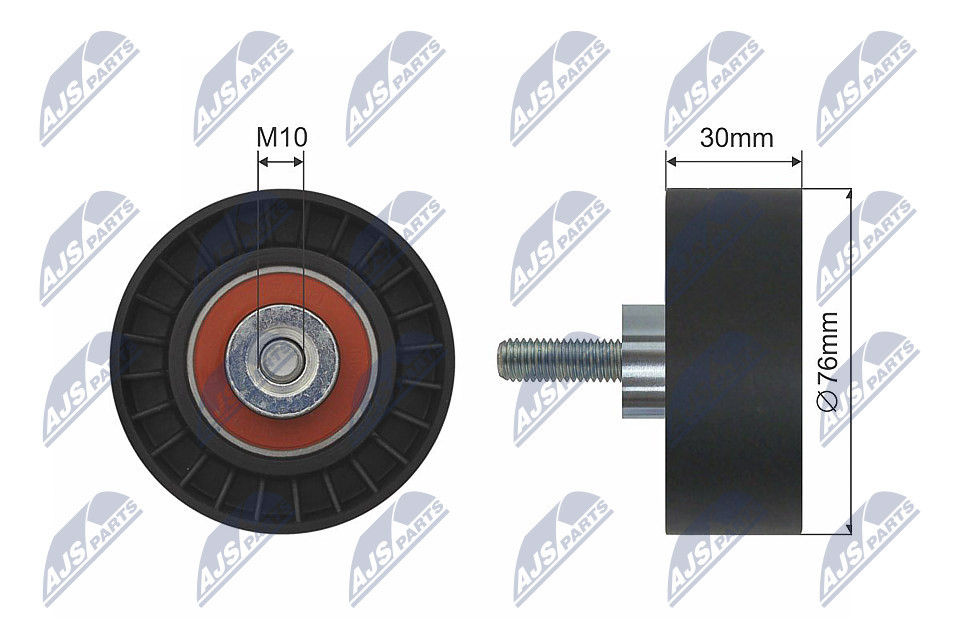 N.T.Y. RNK-FR-027.NTY Deflection/Guide Pulley, V-ribbed belt for FORD