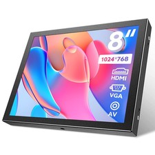 Eyoyo 8 inch Monitor 1024x768 LCD Screen HDMI VGA AV Input Display +140�+Speaker